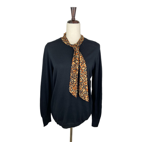 14th & Union Cheetah Neck Tie Top Large - Picture 1 of 4